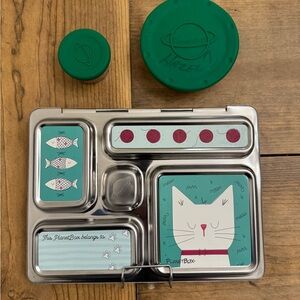 PlanetBox Stainless Steel Lunchbox with Cat Design